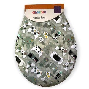 Gamer Gaming Toilet Seat Decorative White Army Green Multicolor NEW
